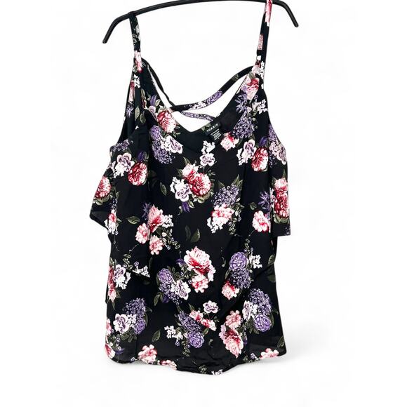 TORRID | 1 = 14/16  | Sleeveless Top Blouse Tank Dark Floral Womens Plus Size - Picture 8 of 13
